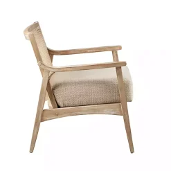 Kirklands Home Accent Chairs|Neutral Wheat Mid-Century Modern Accent Chair Tan