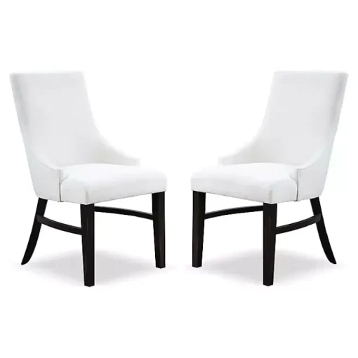 Kirklands Home Dining Chairs|Neutral Wingback Dining Chairs, Set of 2 Ivory