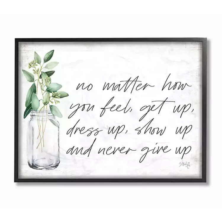 Kirklands Home Wall Quotes & Signs|Never Give Up Framed Giclee Canvas Art Print