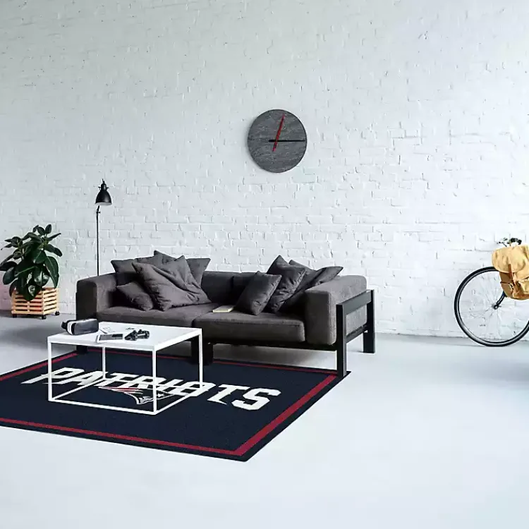Kirklands Home Area Rugs|New England Patriots Area Rug, 4x6 Black