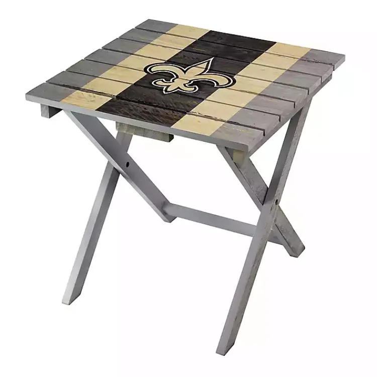 Kirklands Home Outdoor Tables|New Orleans Saints Folding Outdoor Table Brown
