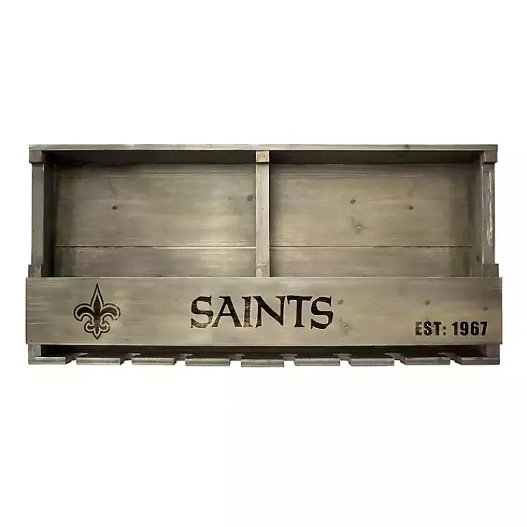 Kirklands Home Shelves|New Orleans Saints Reclaimed Wood Bar Shelf Gray