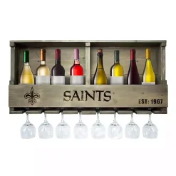 Kirklands Home Shelves|New Orleans Saints Reclaimed Wood Bar Shelf Gray