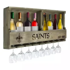 Kirklands Home Shelves|New Orleans Saints Reclaimed Wood Bar Shelf Gray