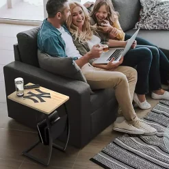 Kirklands Home Accent & End Tables|New York Yankees Wood C-Table Tan