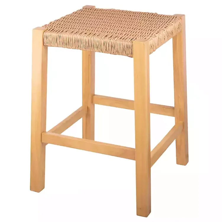 Kirklands Home Bar Stools & Counter Height Stools|Newport Natural Wood and Rattan Counter Stool Brown