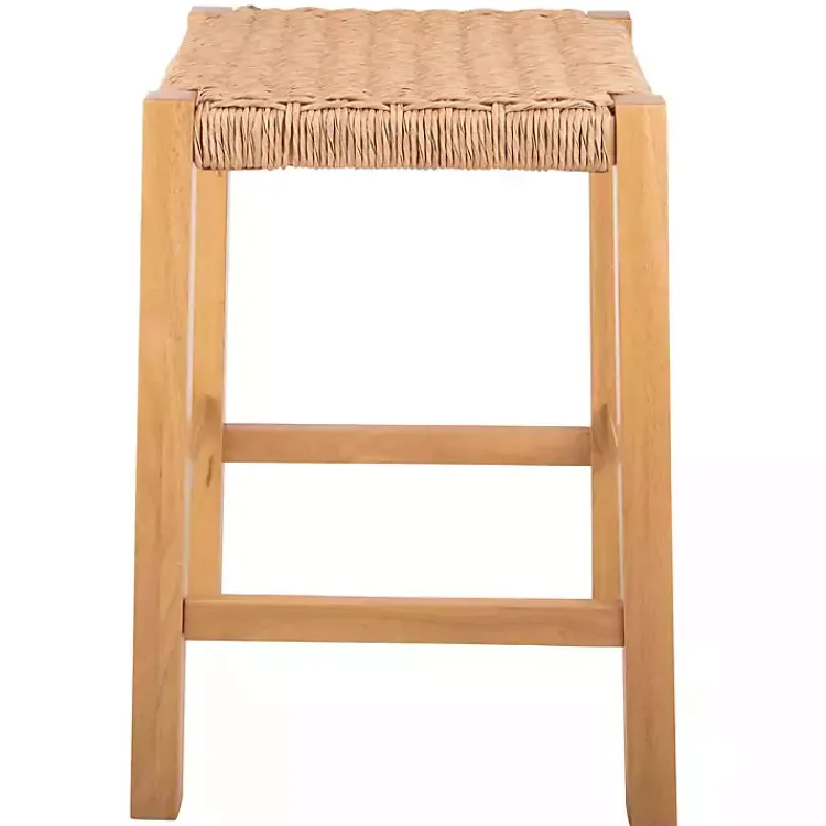 Kirklands Home Bar Stools & Counter Height Stools|Newport Natural Wood and Rattan Counter Stool Brown