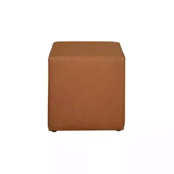 Kirklands Home Benches & Ottomans|Newton Carmel Faux Leather Square Ottoman Brown