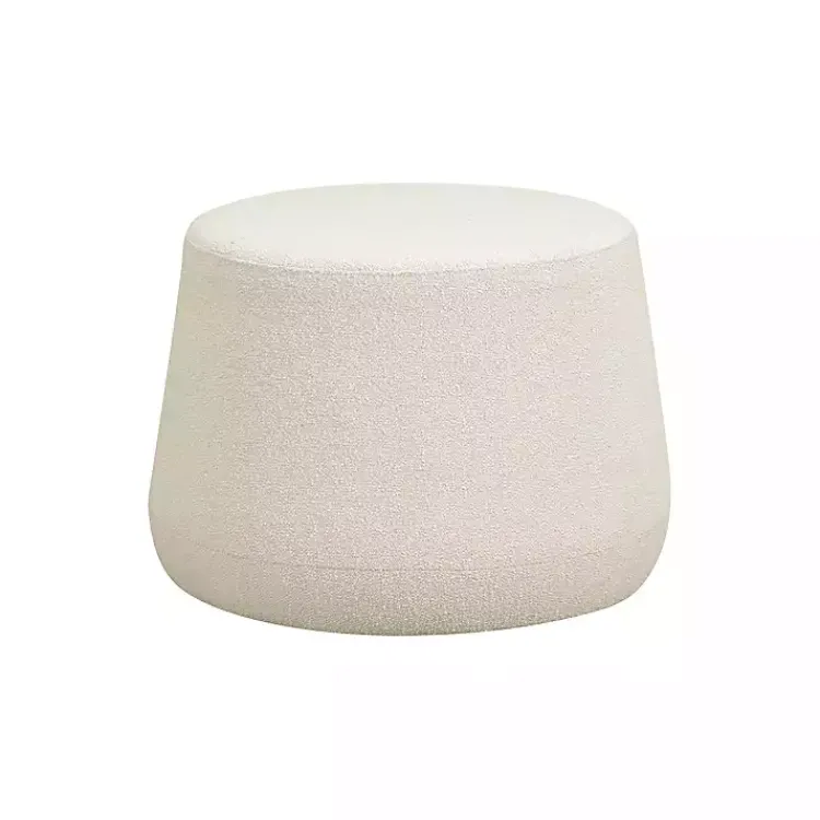 Kirklands Home Benches & Ottomans|Newton Boucle Thimble Ottoman Ivory
