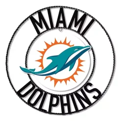 Kirklands Home Wall Plaques|NFL Miami Dolphins Wrought Iron Wall Plaque
