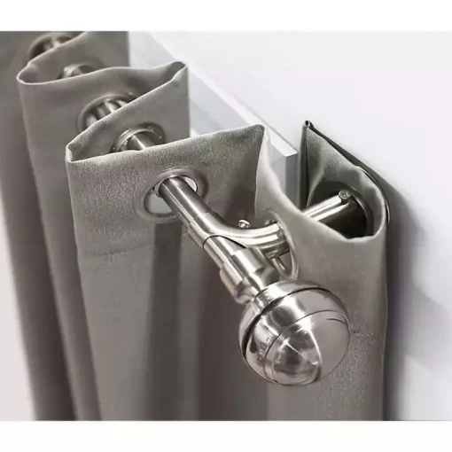 Kirklands Home Curtain Rods & Hardware|Nickel Blackout Extendable Curtain Rod, 72 in.