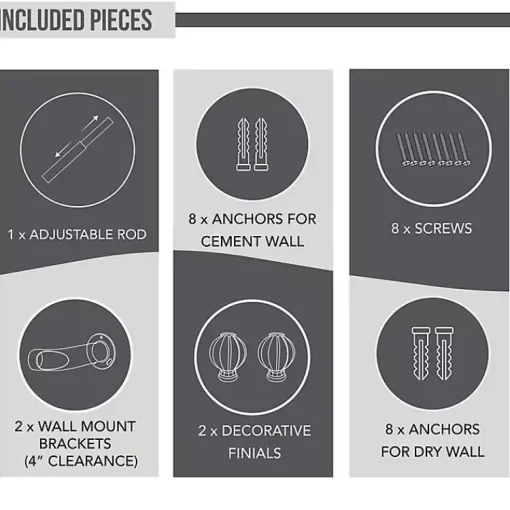 Kirklands Home Curtain Rods & Hardware|Nickel Blackout Extendable Curtain Rod, 72 in.
