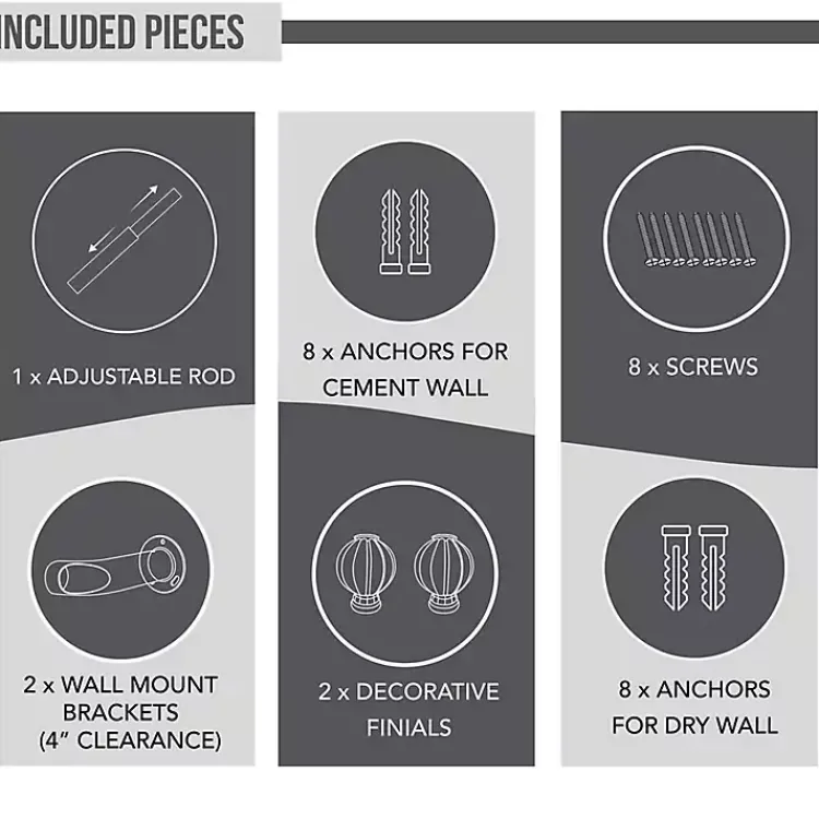 Kirklands Home Curtain Rods & Hardware|Nickel Blackout Extendable Curtain Rod, 72 in.