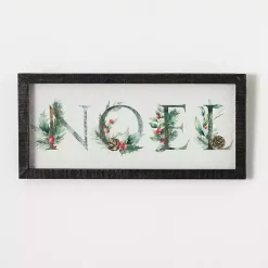 Outlet Noel with Holly Framed Wall Plaque Christmas Decorations