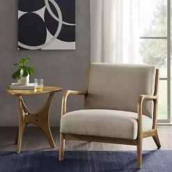 Kirklands Home Accent Chairs|Nolan Sand Mid-Century Accent Chair Tan