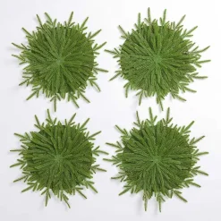 Kirklands Home Table Linens|Norfolk Pine Christmas Placemats, Set of 4 Green