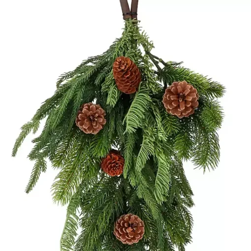 Hot Norfolk Spruce and Juniper Teardrop Swag Christmas Wreaths