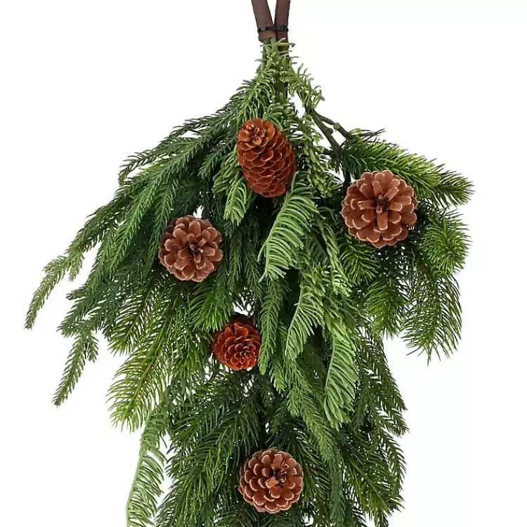 Hot Norfolk Spruce and Juniper Teardrop Swag Christmas Wreaths