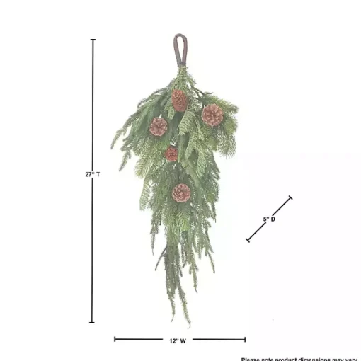 Hot Norfolk Spruce and Juniper Teardrop Swag Christmas Wreaths