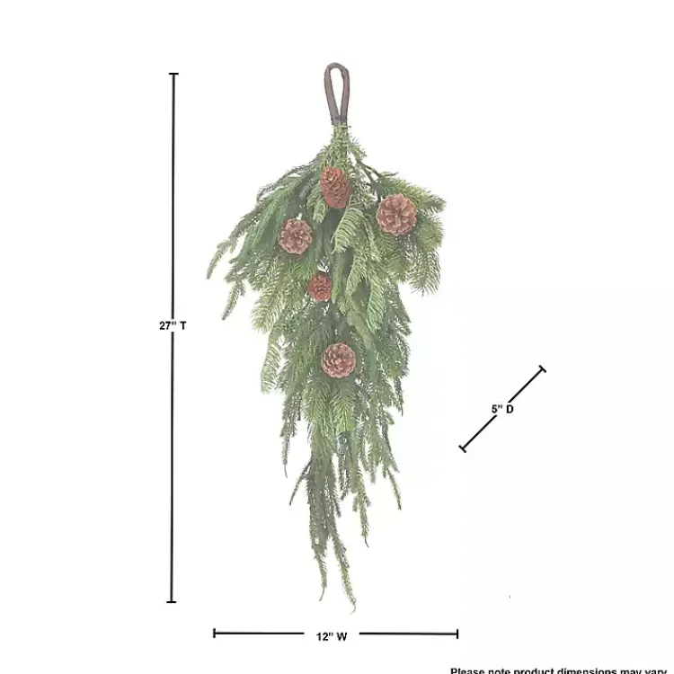 Hot Norfolk Spruce and Juniper Teardrop Swag Christmas Wreaths