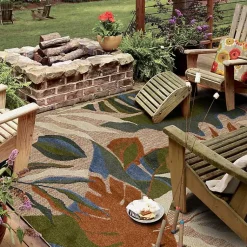 Kirklands Home Outdoor Rugs|North Shore Botanical Outdoor Area Rug, 7x10 Multi