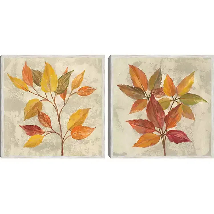 Discount November Leaves Framed Canvas Art Print, Set of 2 Fall