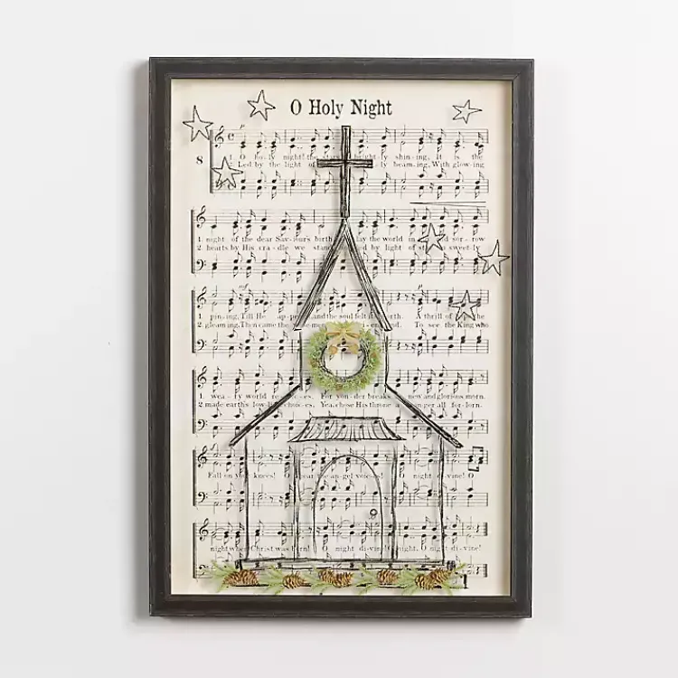 Sale O Holy Night Hymnal Framed Wall Plaque Christmas Art & Wall Decor