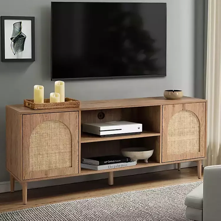Kirklands Home Tv Stands & Media Consoles|Oak and Natural Rat Media Cabinet Tan