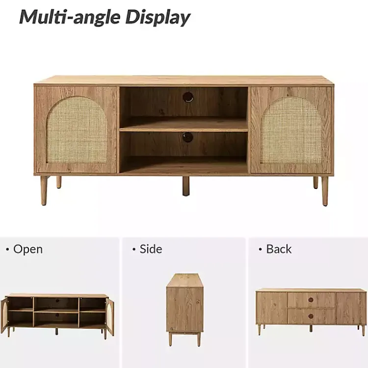 Kirklands Home Tv Stands & Media Consoles|Oak and Natural Rat Media Cabinet Tan
