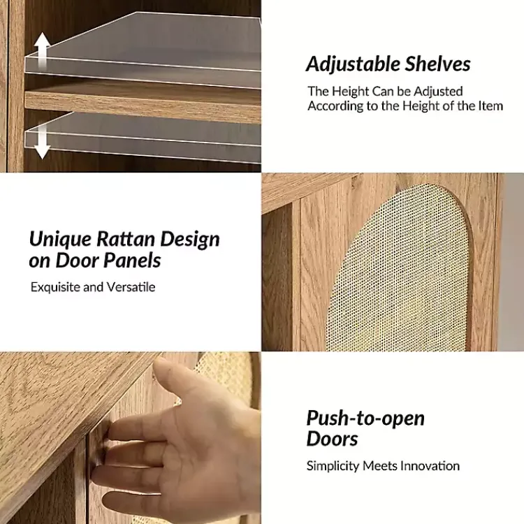 Kirklands Home Tv Stands & Media Consoles|Oak and Natural Rat Media Cabinet Tan