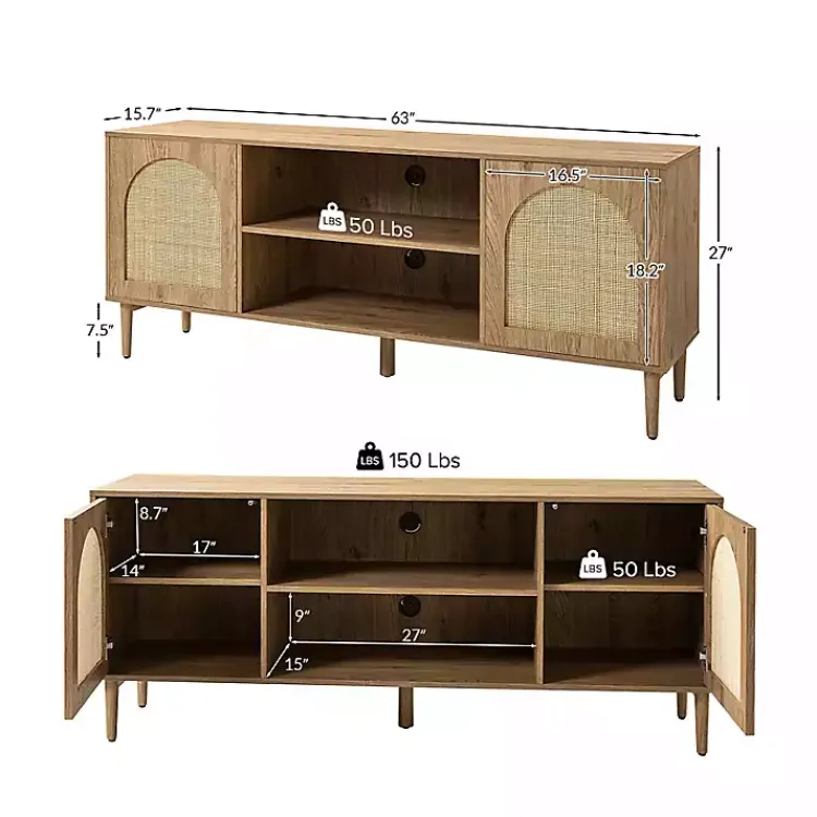 Kirklands Home Tv Stands & Media Consoles|Oak and Natural Rat Media Cabinet Tan