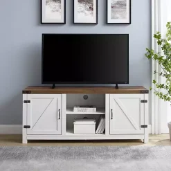 Kirklands Home Tv Stands & Media Consoles|Oak Farmhouse Double Door TV Stand