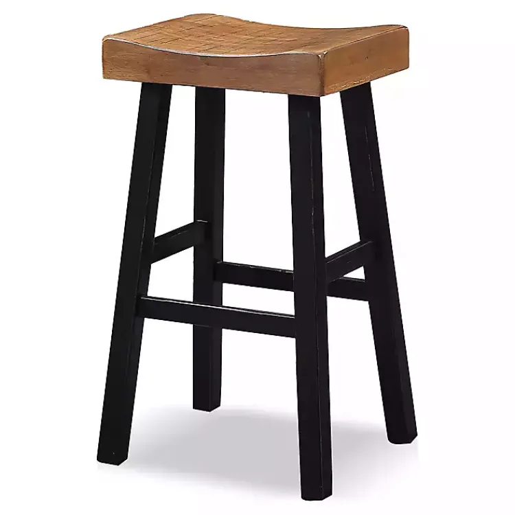 Kirklands Home Bar Stools & Counter Height Stools|Oak Wood Backless Cooper Bar Stools, Set of 2 Brown