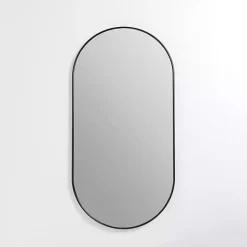 Kirklands Home Framed Mirrors|Oblong Black Nouveau Linear Wall Mirror