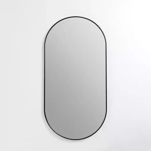 Kirklands Home Framed Mirrors|Oblong Black Nouveau Linear Wall Mirror