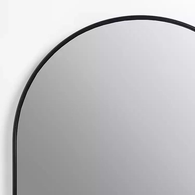 Kirklands Home Framed Mirrors|Oblong Black Nouveau Linear Wall Mirror