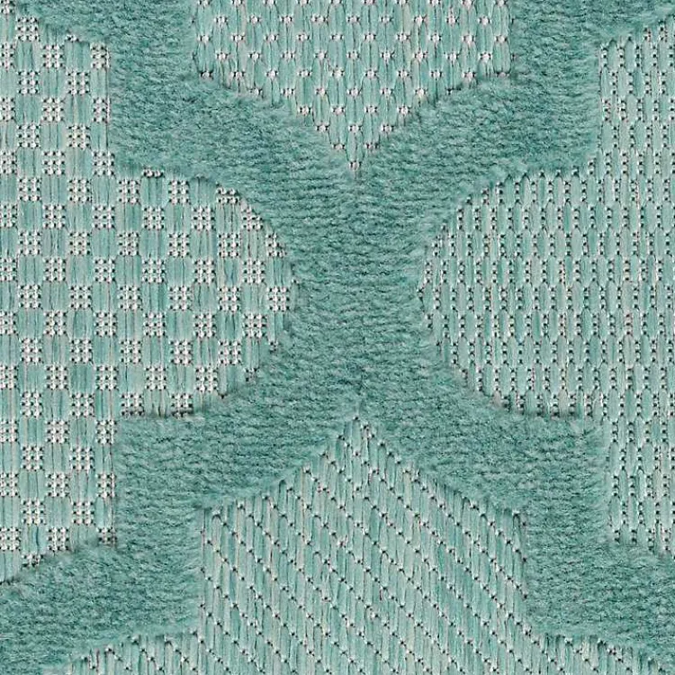 Kirklands Home Outdoor Rugs|Ocean Aqua Trellis Outdoor Area Rug, 4x6 Blue