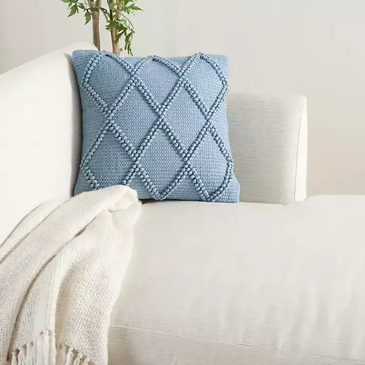 Discount Ocean Diamond Lattice Throw Pillow Pillows