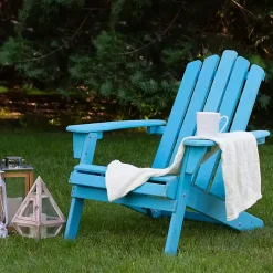Kirklands Home Outdoor Seating|Ocean Outdoor Folding Adirondack Chair Blue
