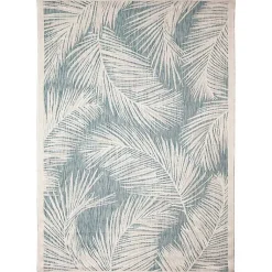 Kirklands Home Outdoor Rugs|Ocean Blue Palm Leaves Outdoor Area Rug, 6x9