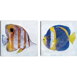 Kirklands Home Canvas Art|Ocean Fish Canvas Art Prints, Set of 2
