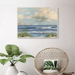 Kirklands Home Canvas Art|Ocean Regatta Framed Canvas Art Print Multi