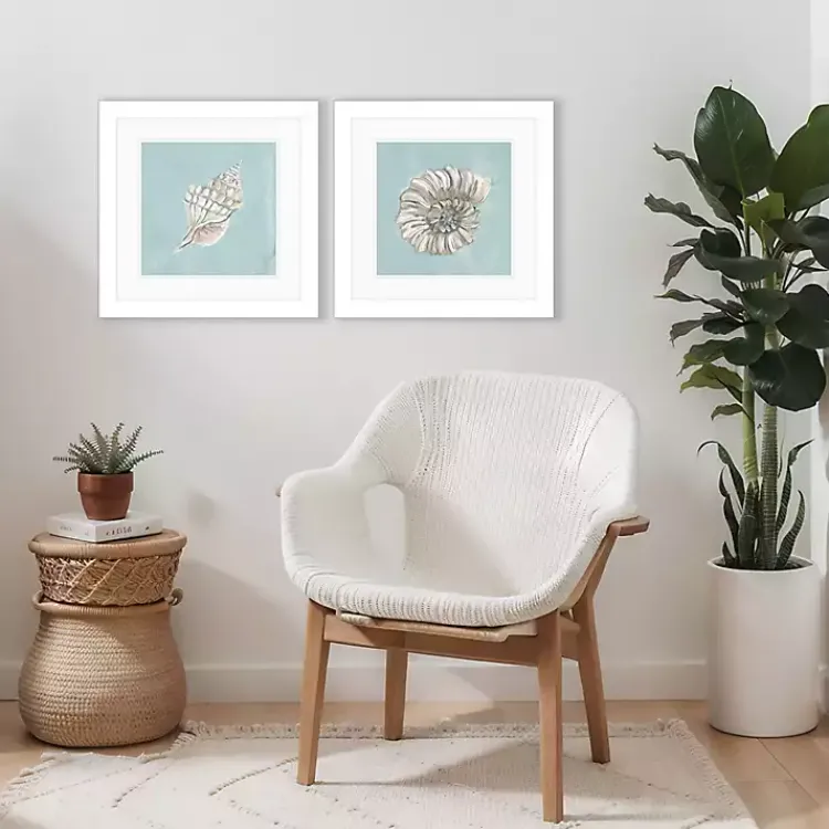 Kirklands Home Framed Art|Ocean Seashells I Framed Art Prints, Set of 2