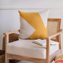 Outlet Ochre & Ivory Geometric Colorblock Throw Pillow Pillows