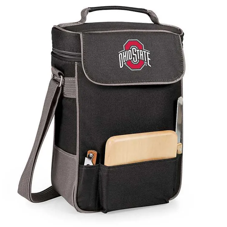 Kirklands Home Barware|Ohio State Buckeyes Wine & Cheese Tote Black