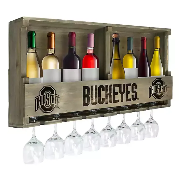 Kirklands Home Wall Storage|Ohio State Reclaimed Wood Bar Shelf Gray