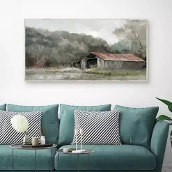 Kirklands Home Canvas Art|Old Gray Barn Framed Canvas Art Print