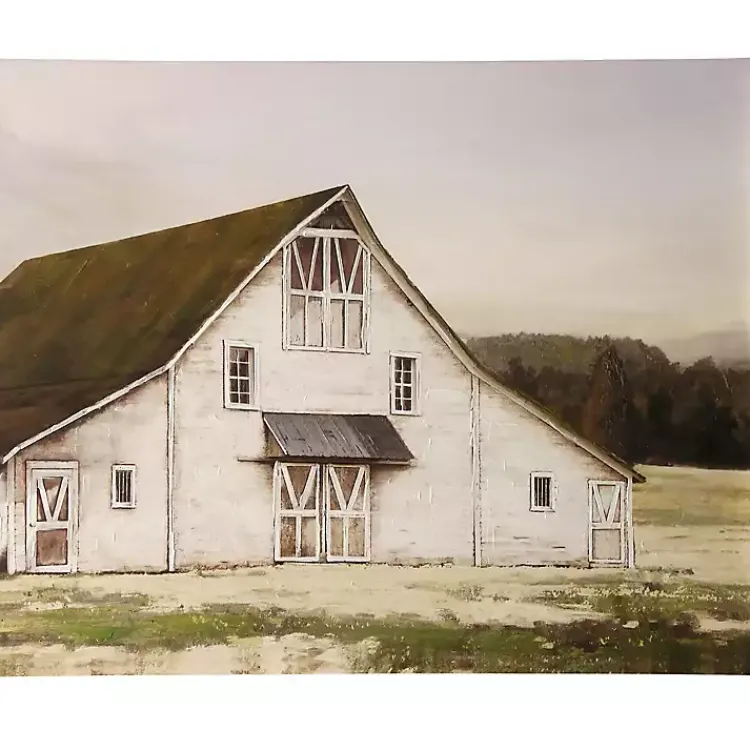 Kirklands Home Canvas Art|Ole Blanc Barn Embellished Canvas Art Print