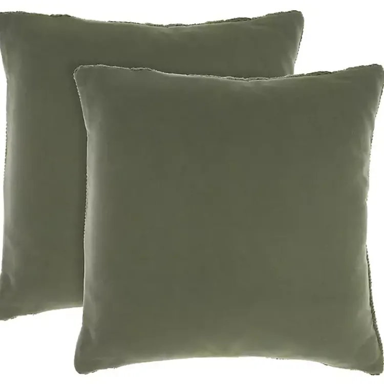 Online Olive Cable Knit Throw Pillows, Set of 2 Pillows