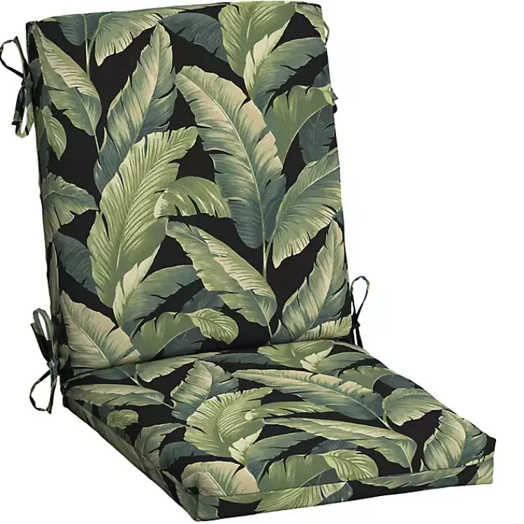 Kirklands Home Outdoor Cushions & Pillows|Onyx Cebu Luxe Outdoor Dining Chair Cushion Black